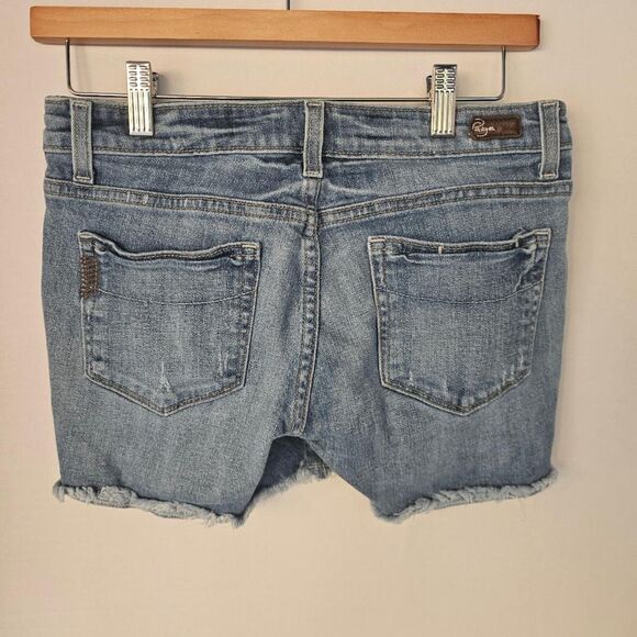 Paige Jimmy Jimmy Raw Hem Shorts Size 24 Transcend Vintage Soft Stretch Denim - Picture 3 of 5
